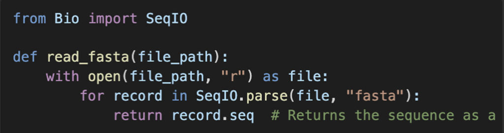 Step 1: Reading a DNA Sequence